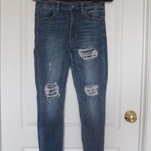 AE High Waisted Ripped Jeans